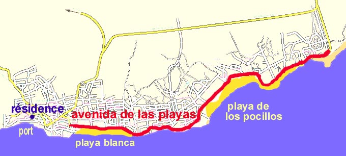 Le plan de Puerto del Carmen